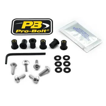 Pro-Bolt Aluminium Windscreen Bolts Kit Silver